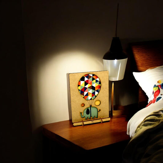 Olifant met Ballon – Houten Pop-up Kaart