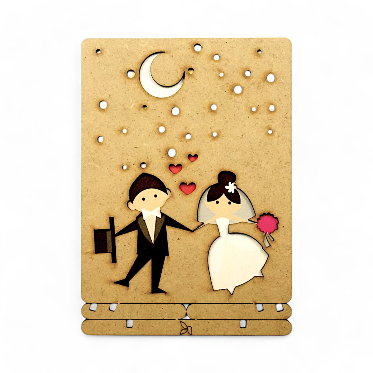 Wedding Couple – Wooden Pop-up Wedding Card