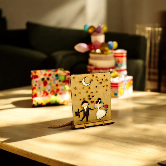 Bruidspaar – Houten Pop-up Trouwkaart