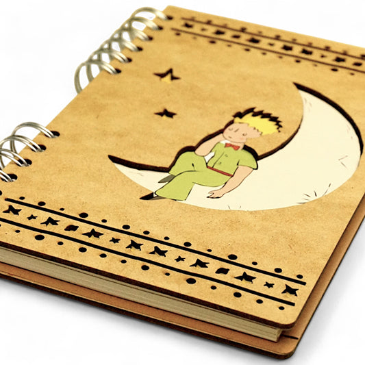 De Kleine Prins op de Maan – Houten Notitieboek