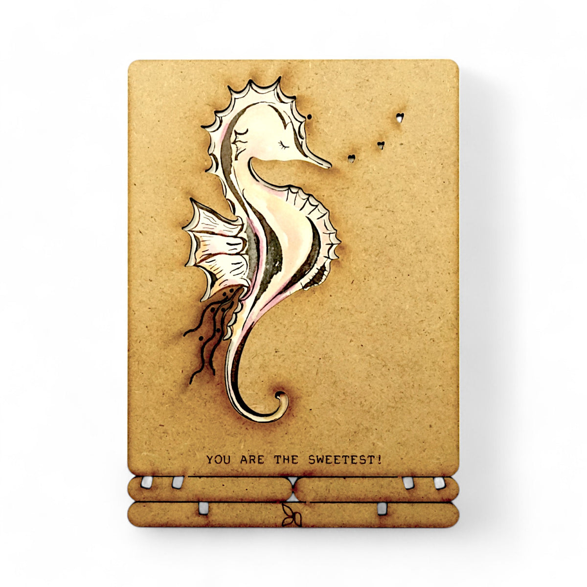 Seahorse Pop-up Card – Wooden 3D Greeting Card