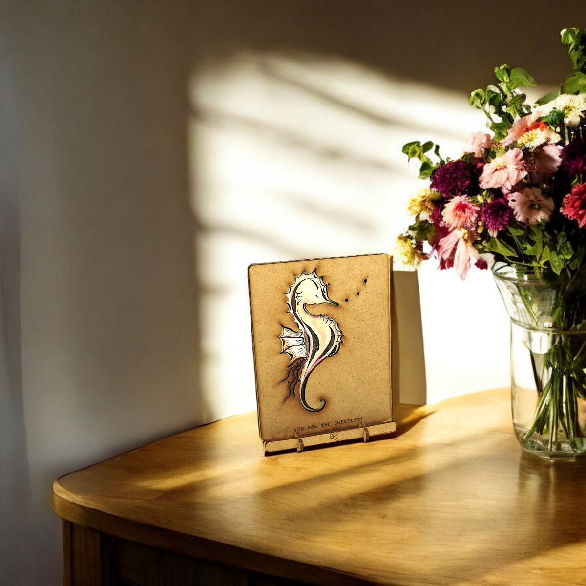 Seahorse Pop-up Card – Wooden 3D Greeting Card
