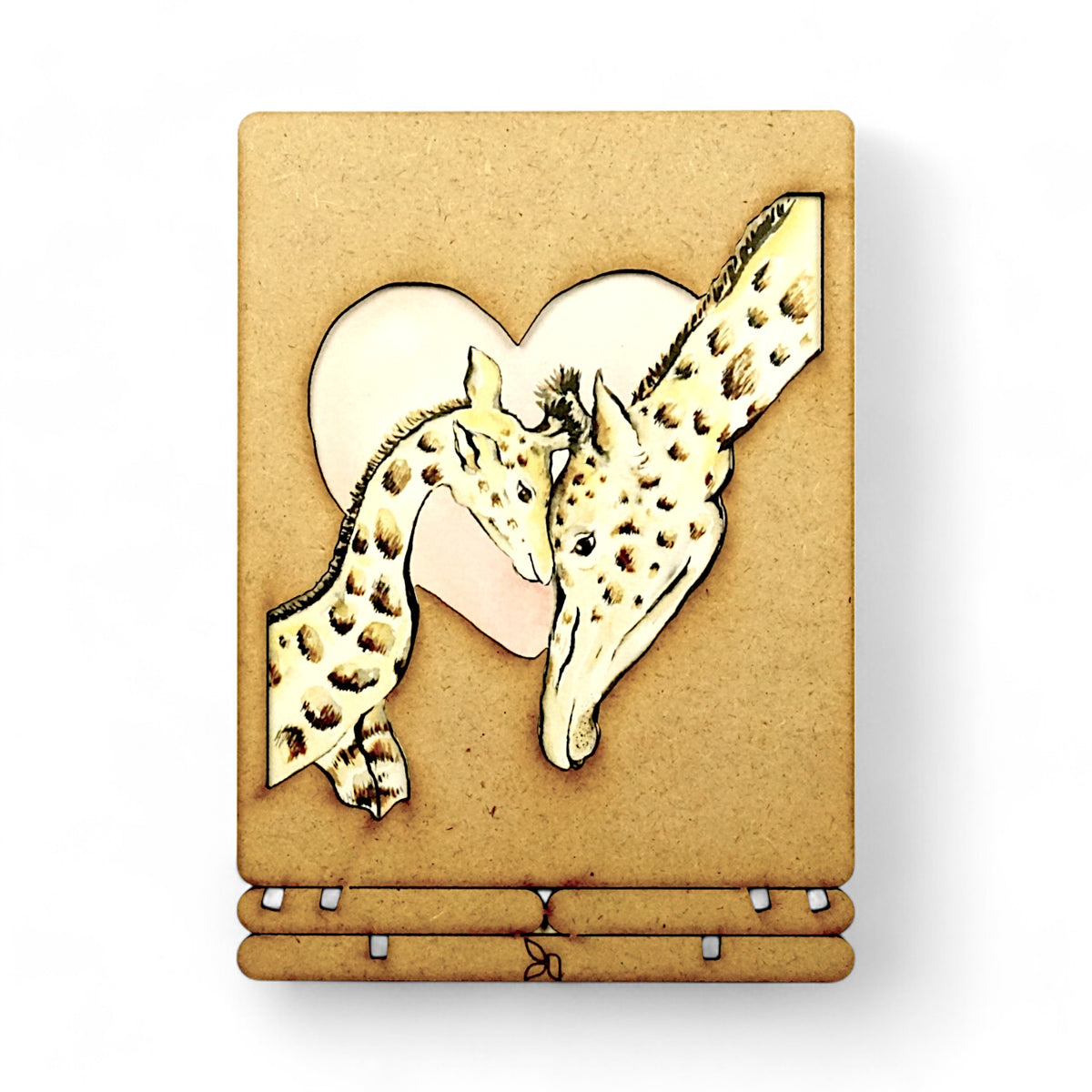 Twee Giraffen – Houten Pop-up Dierenkaart