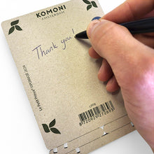 Load image into Gallery viewer, Achterzijde van de  pop-up kaart met ruimte voor persoonlijke boodschap - KOMONI Amsterdam