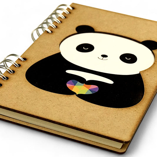 Panda Love – Houten Notitieboek