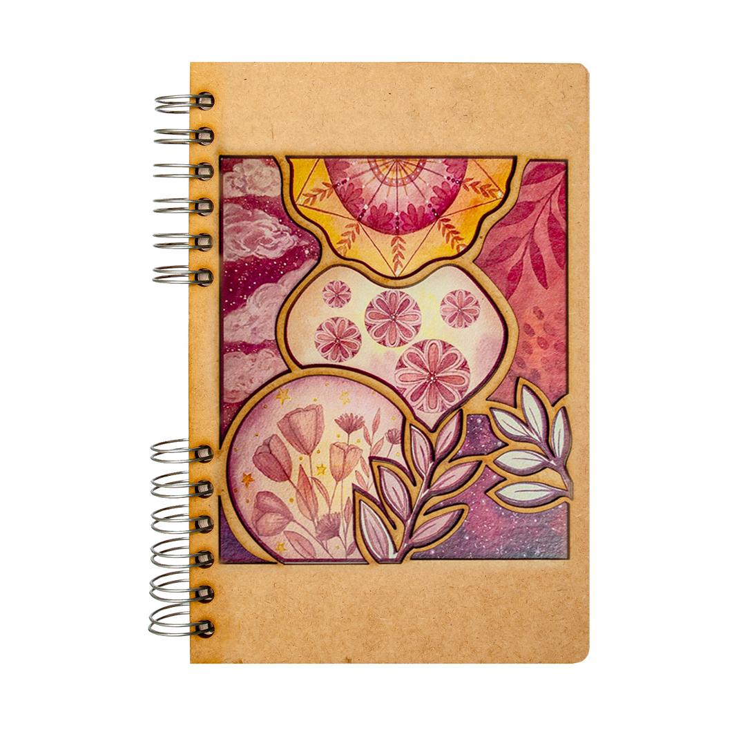 Sustainable journal - Recycled paper - Pink Flowers