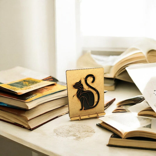 Zwarte Kat Pop-up Kaart – Houten Dierenkaart
