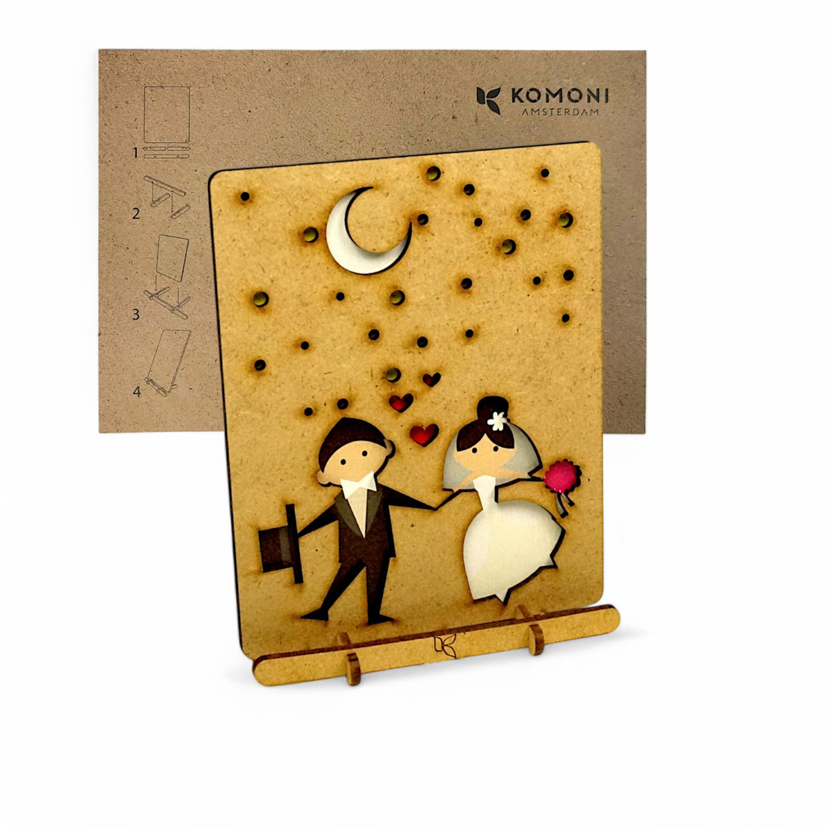 Wedding Couple – Wooden Pop-up Wedding Card