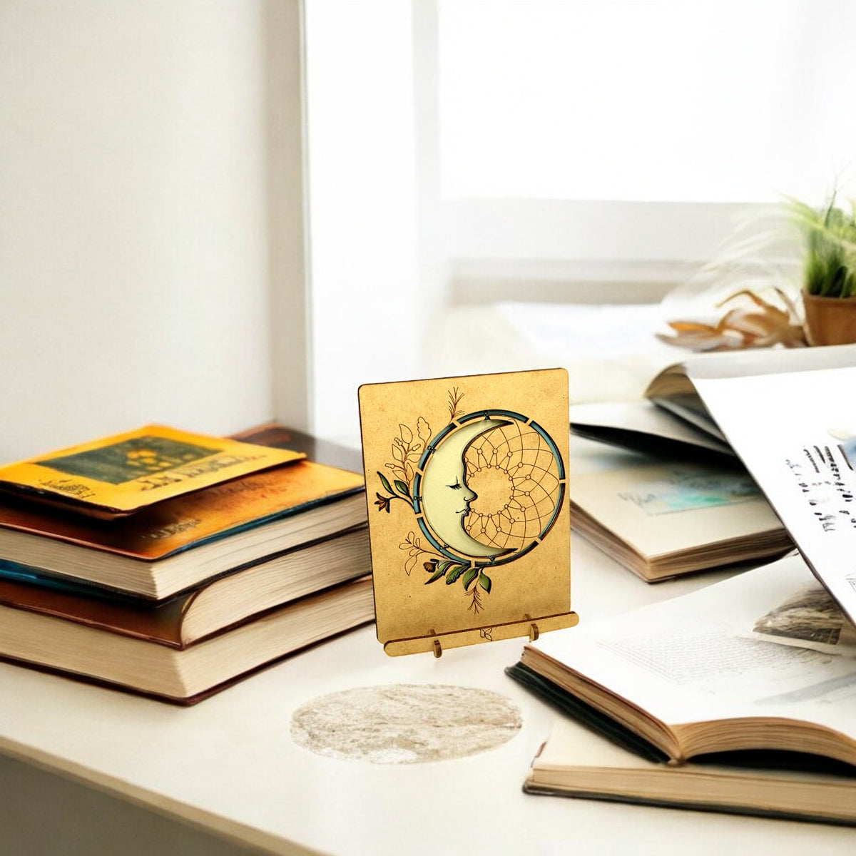 Moon Pop-up Card – Wooden 3D Greeting Card