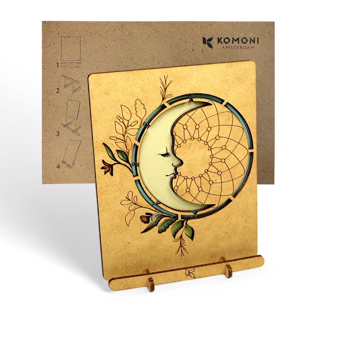 Moon Pop-up Card – Wooden 3D Greeting Card