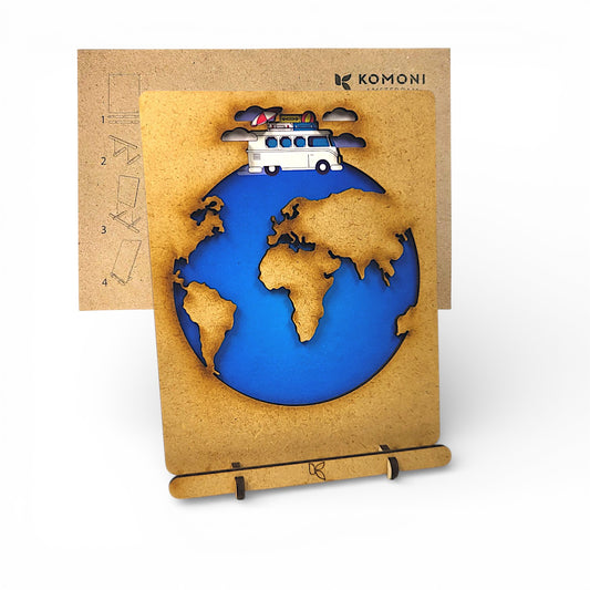 Happy Camper – Houten Pop-up Kampeerkaart