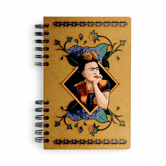 Frida Kahlo Thinking – Houten Notitieboek