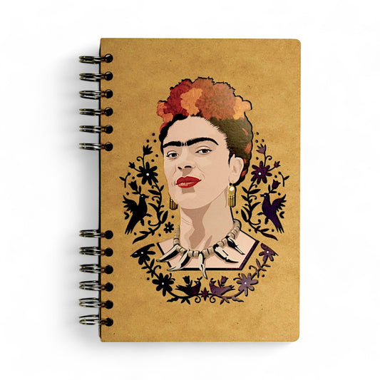 Frida Kahlo Portret – Houten Notitieboek