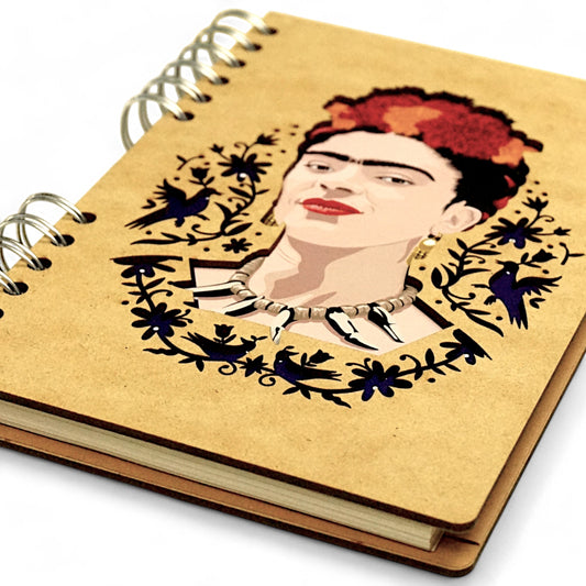 Frida Kahlo Portret – Houten Notitieboek