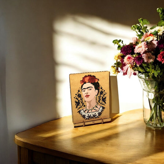 Frida Kahlo Gezicht – Houten Pop-up Kunstkaart
