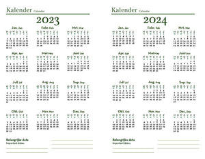 Sustainable 2023-2024 agenda - recycled paper - Ganesha