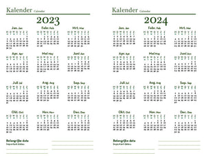 Sustainable 2023-2024 agenda - recycled paper - Flamingo