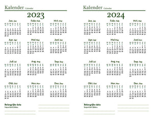 NEW! Sustainable 2023-2024 agenda - recycled paper - Lovebirds