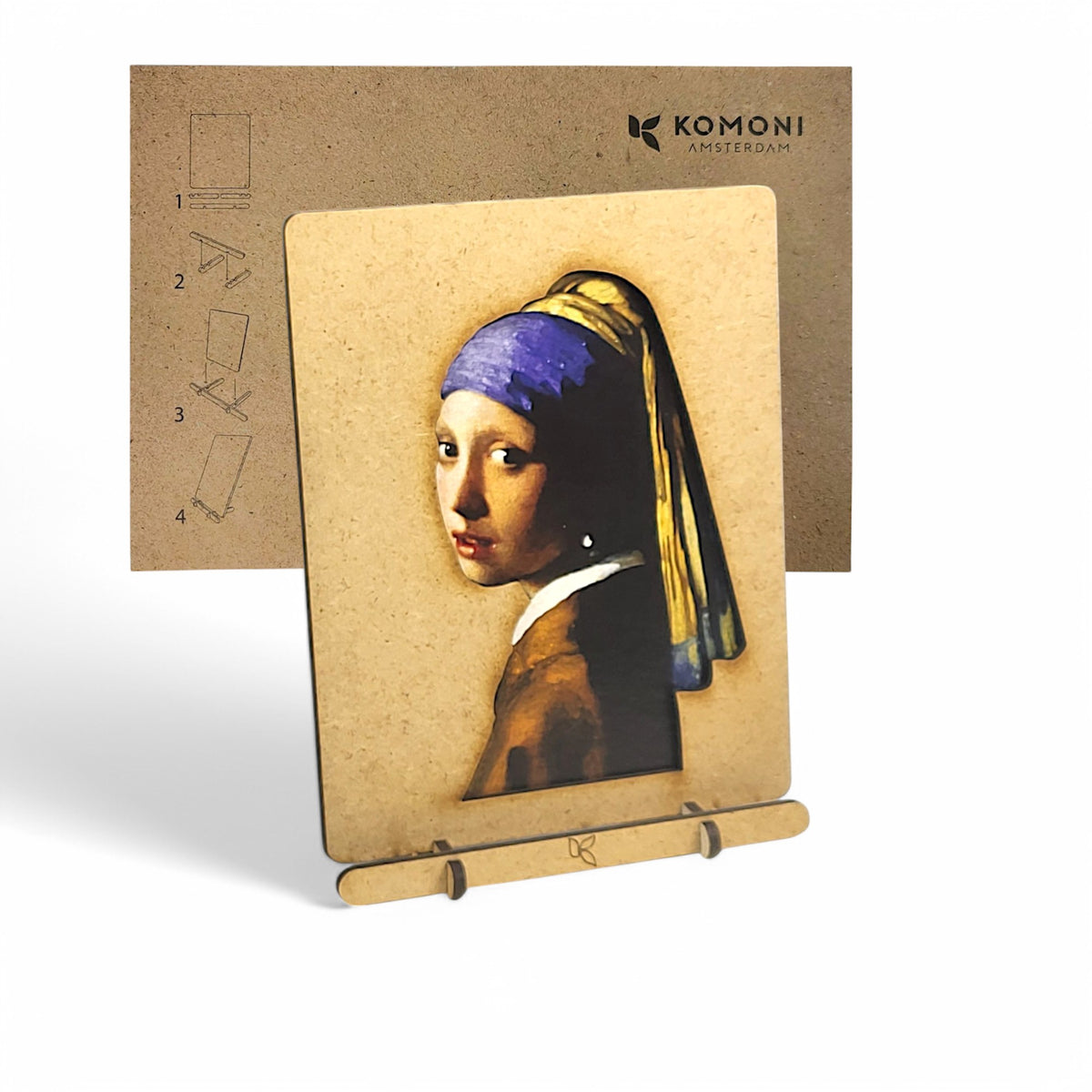 Meisje met de Parel – Houten Pop-up Kunstkaart