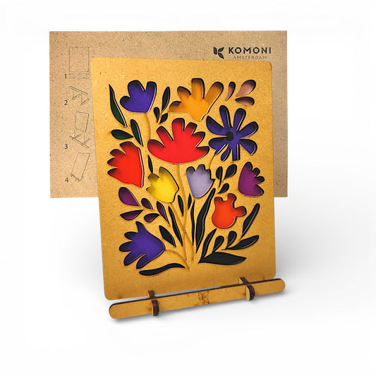 Kleurige Bloemen Pop-up Kaart – 3D Bloemenkaart