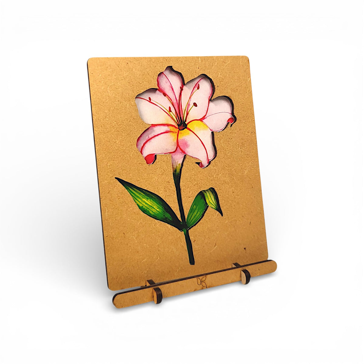 Lily Pop-up Card – Wooden Flower Card