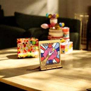 Duurzame verjaardags pop-up kaart Happy B-Day – feestelijk en creatief