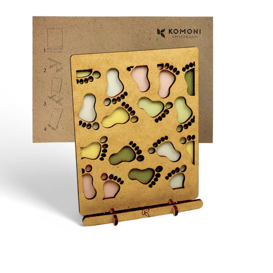 Baby Voetjes – Houten Pop-up Geboortekaart