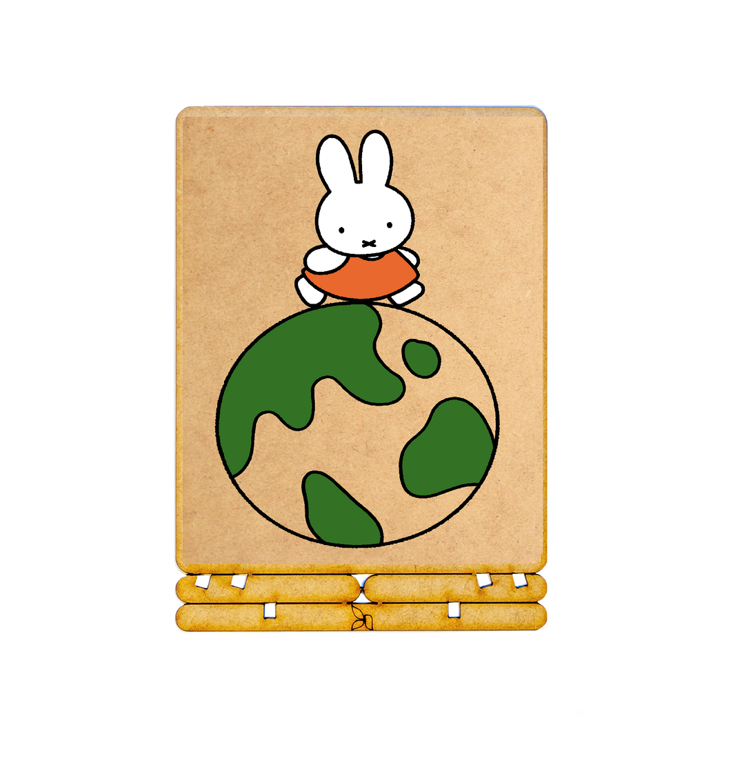 COMING SOON! Postcard - Piece of Art - Miffy on the Globe