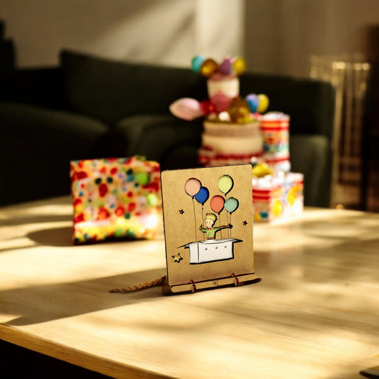 De Kleine Prins met Ballonnen – Pop-up Kaart