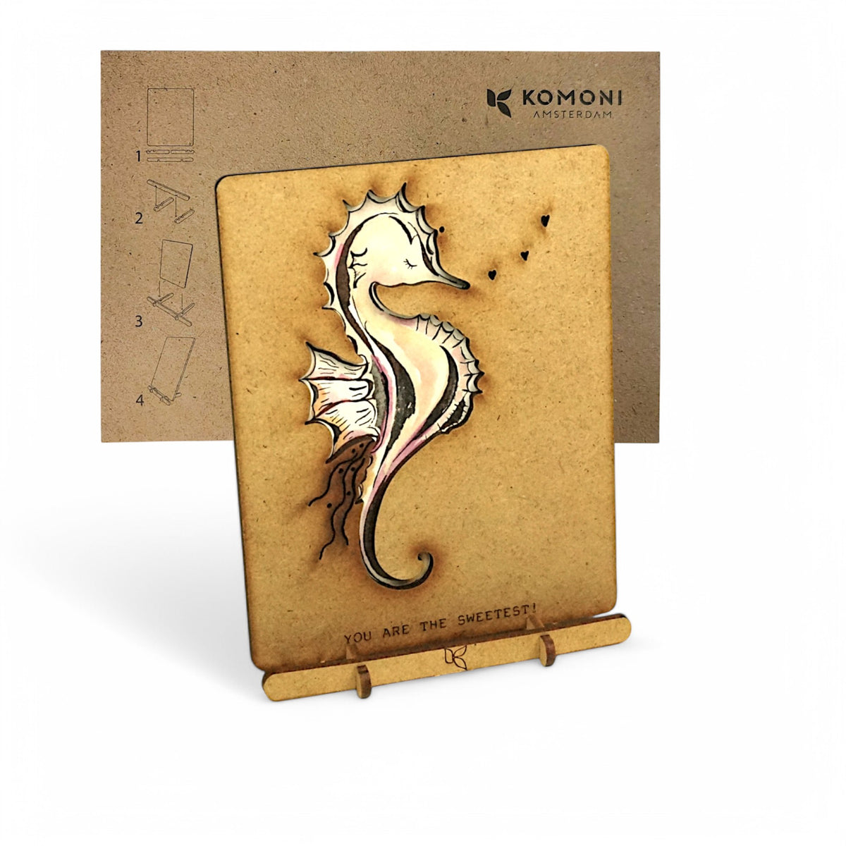 Seahorse Pop-up Card – Wooden 3D Greeting Card