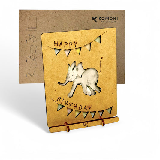 Happy Birthday Olifant – Pop-up Verjaardagskaart