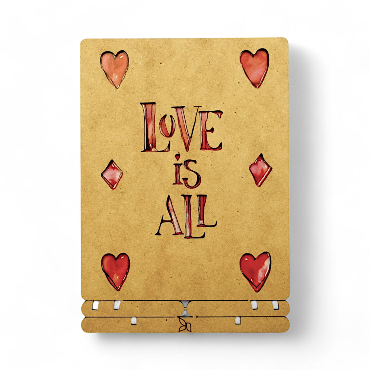 Decoratieve Love Is All pop-up kaart – blijvend kunstwerkje in huis