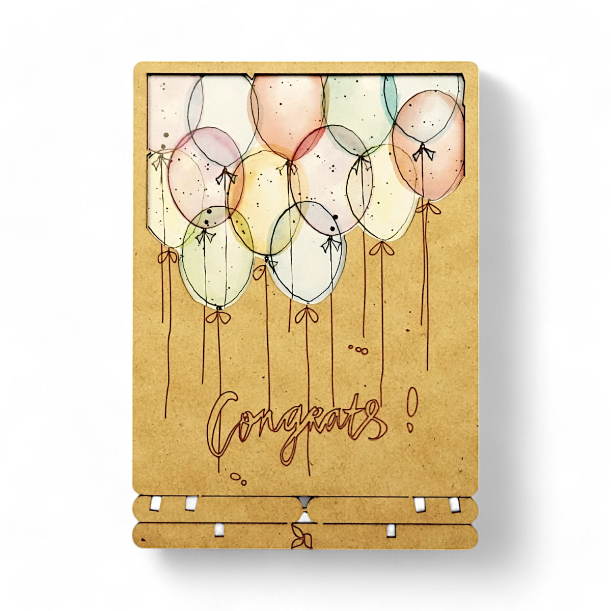 Congrats – Houten Pop-up Felicitatiekaart