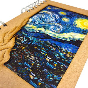 Sterrennacht notitieboek met Van Gogh illustratie – perfect voor schrijven, tekenen en schetsen