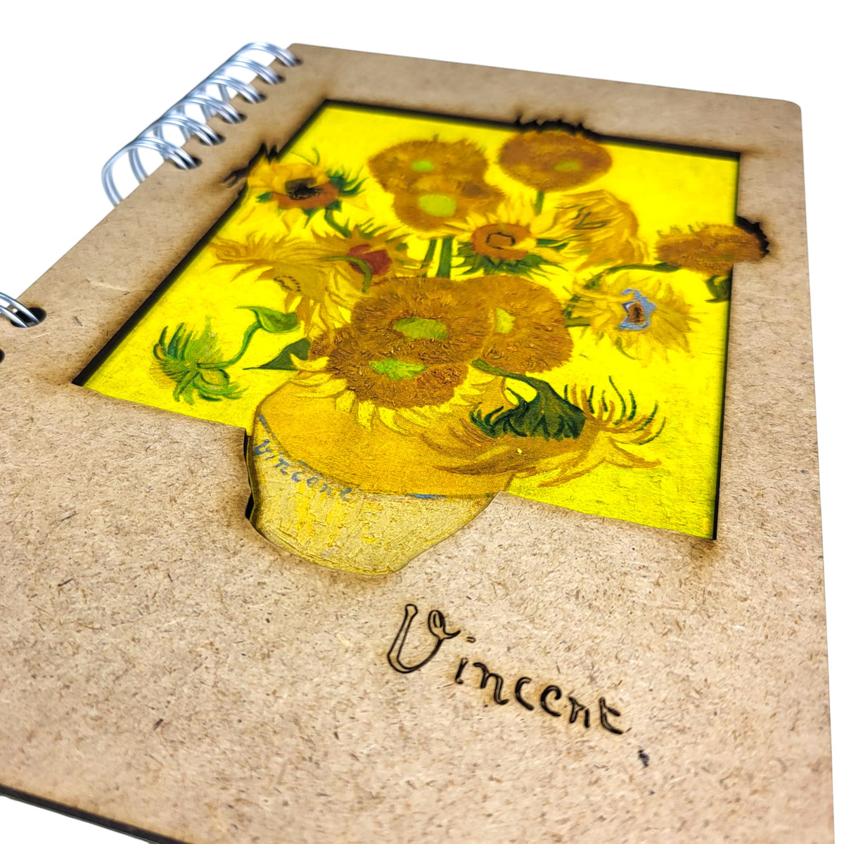 Van Gogh Zonnebloemen – Houten Notitieboek