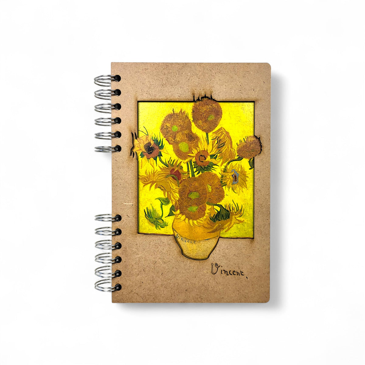Van Gogh Zonnebloemen – Houten Notitieboek