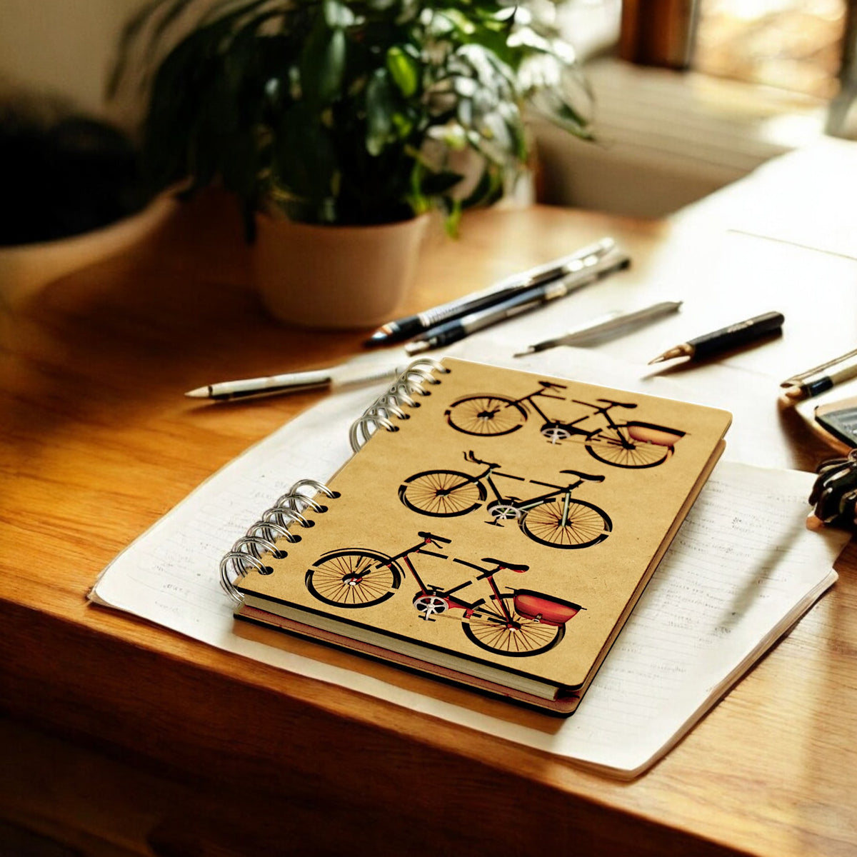 Vintage Bicycles – Wooden Notebook