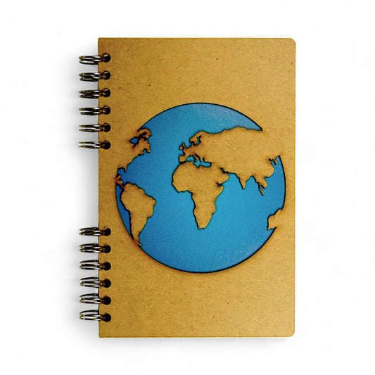 Wereld – Navulbaar Houten Notitieboek