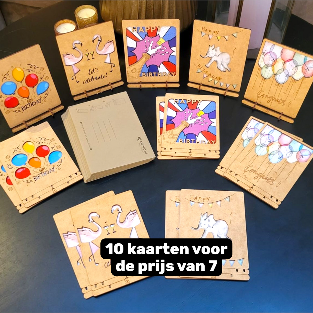 Verjaardagskaarten Cadeaubundel - altijd een kaart in huis (10x verjaardags pop-up kaart)