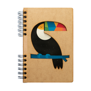 Sustainable journal - Recycled paper - Andy Westface - Rainbow Tucan