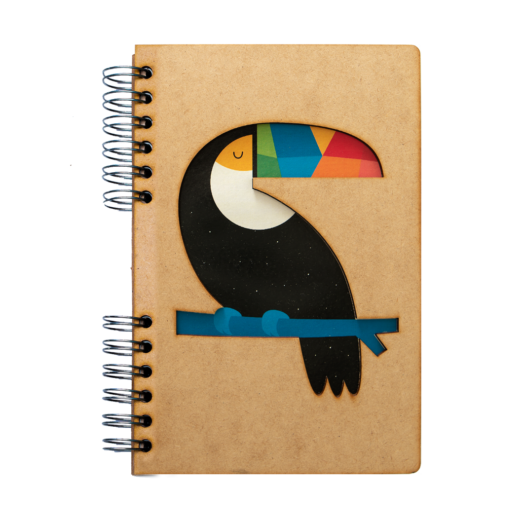 Sustainable journal - Recycled paper - Andy Westface - Rainbow Tucan
