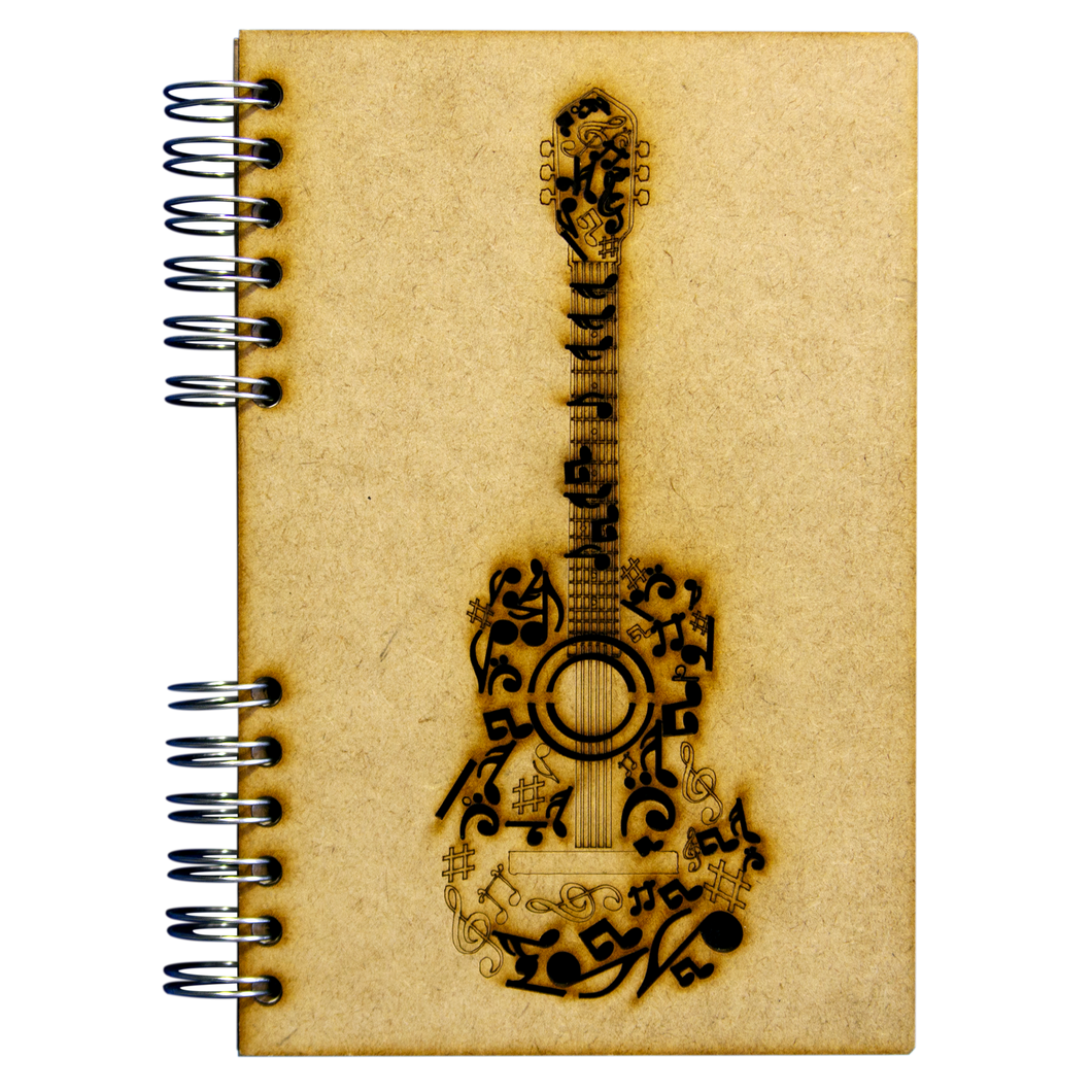 Sustainable journal - Recycled paper - Black Guitar