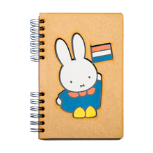 Load image into Gallery viewer, Sustainable journal - Recycled paper - Miffy on clogs with flag

