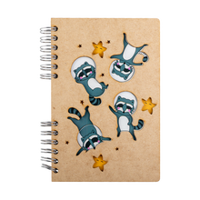 Load image into Gallery viewer, Sustainable journal - Recycled paper - Raccoons in Space
